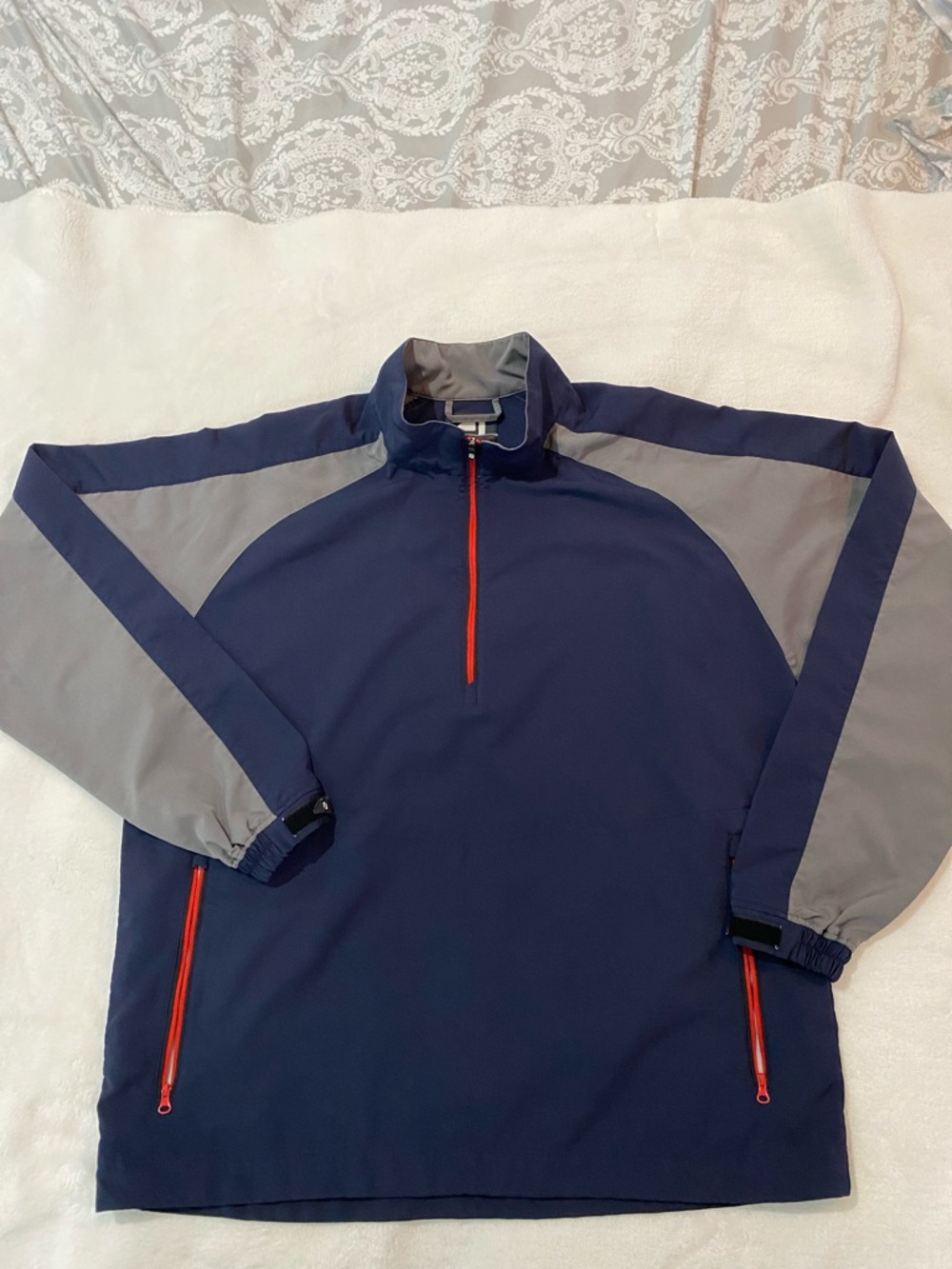 FootJoy Jumper Mens L FJ 1/4 Zip Logo Pullover Golf Performance Windbreaker Rain